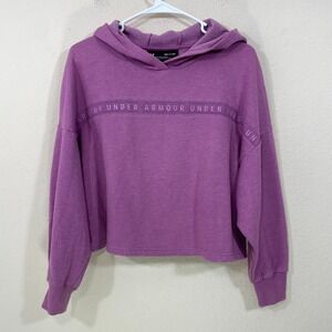 Under Armour Hoodie Women Size SM Cropped Loose Fit Pullover Sweatshirt